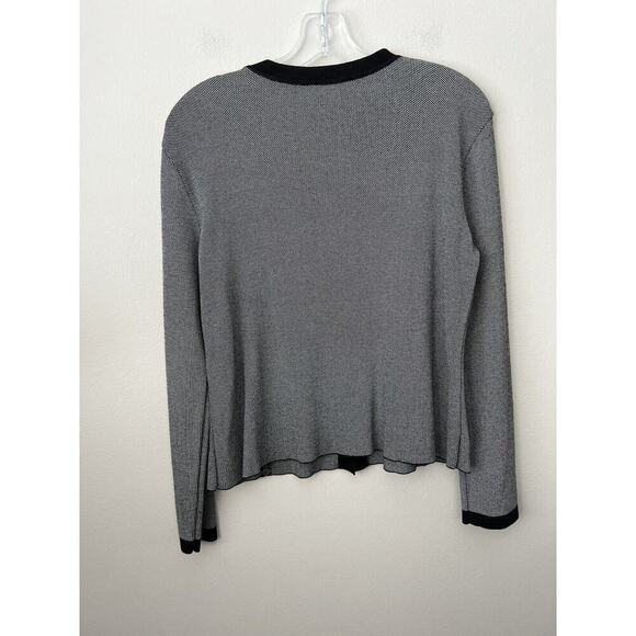 Talbots Cardigan Sweater Blazer Womens Small Button Up Black Office Stretch - Picture 9 of 9